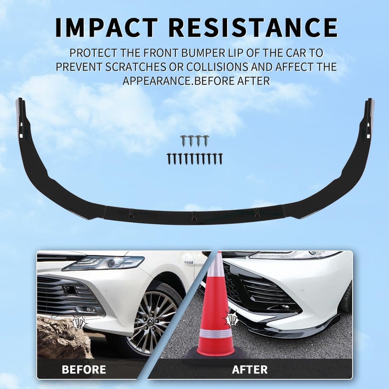 Archaic Front Bumper Lip Spoiler Compatible for 2018 2019 2020 Toyota Camry Sport [SE,XSE,TRD,SE Nightshade], Splitter Under Chin Spoiler Body Kit Camry Accessories - Image 2